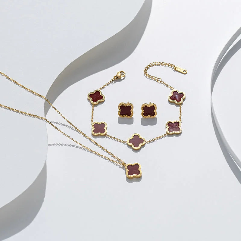 CLOVER Necklace, Bracelet & Earrings Set