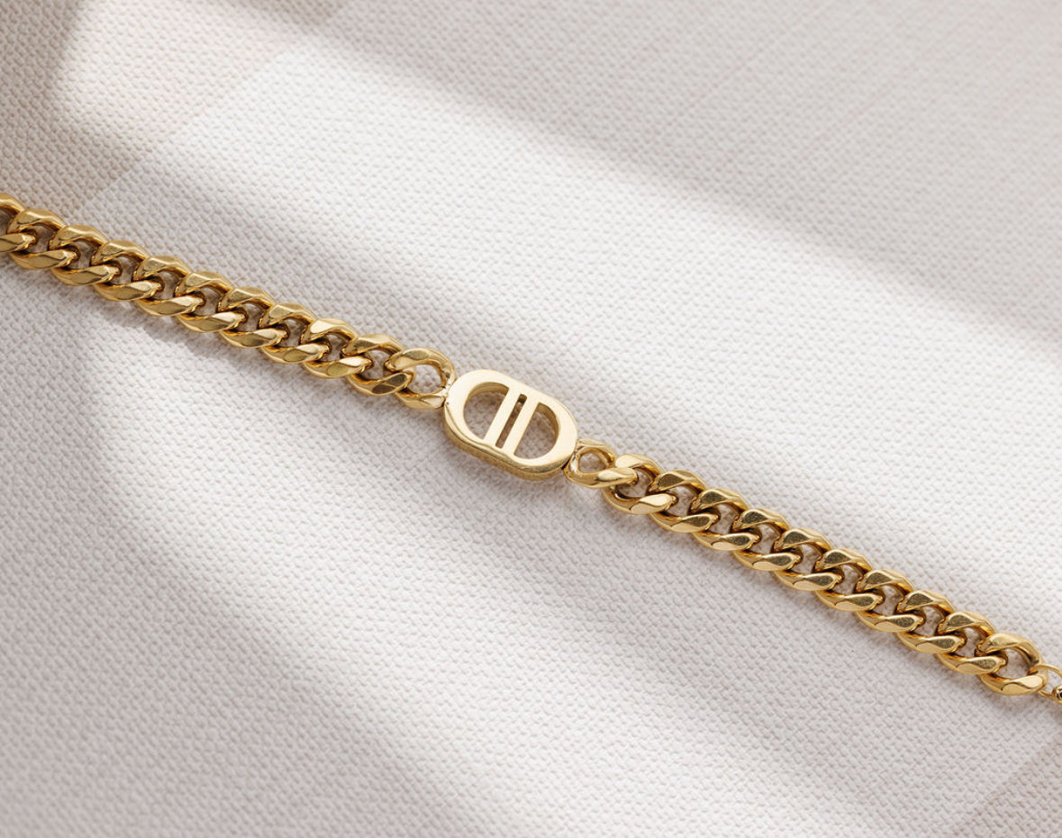 Gold Geometric Curb Chain Bracelet