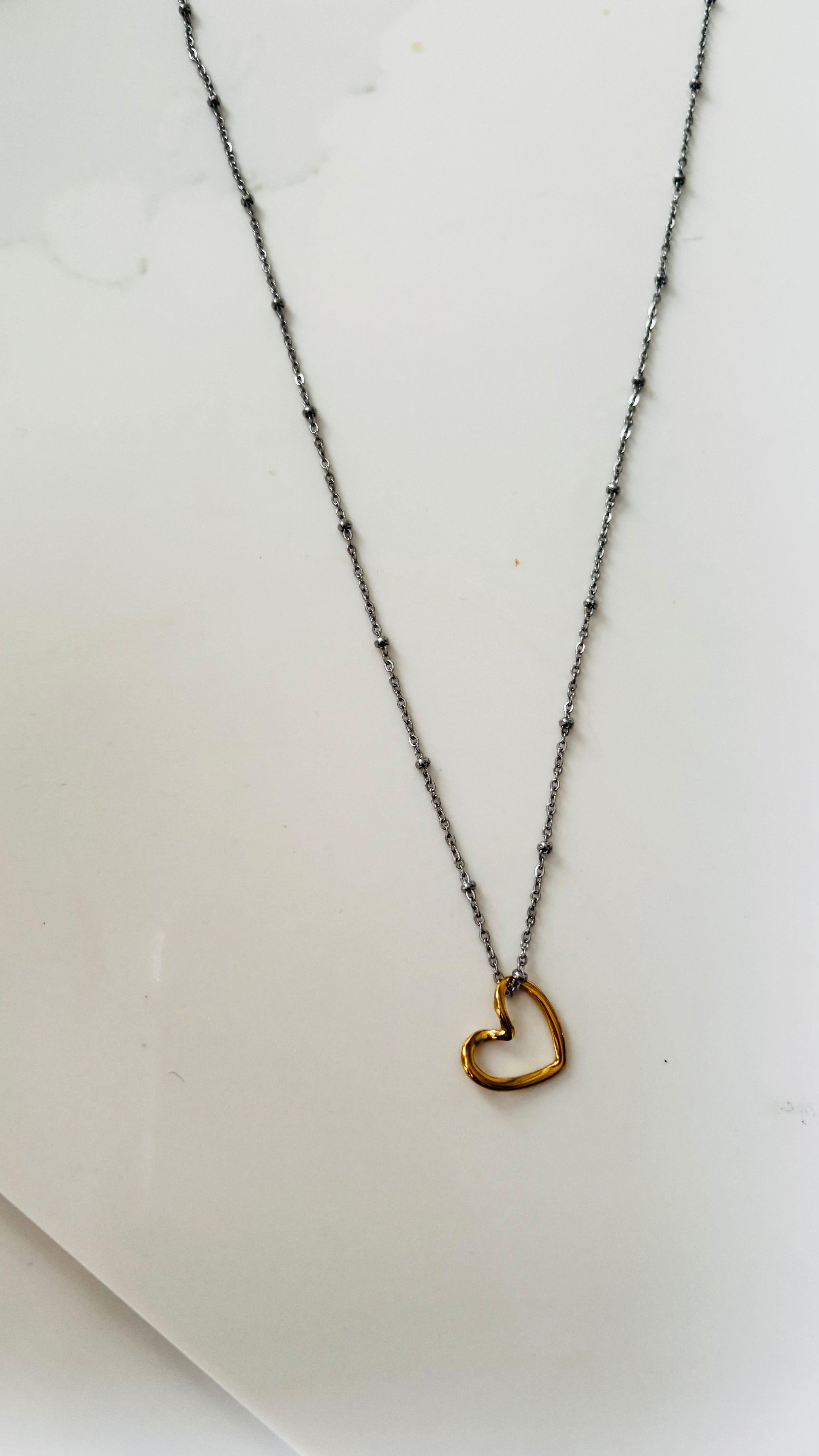 Silver Open Heart Necklace