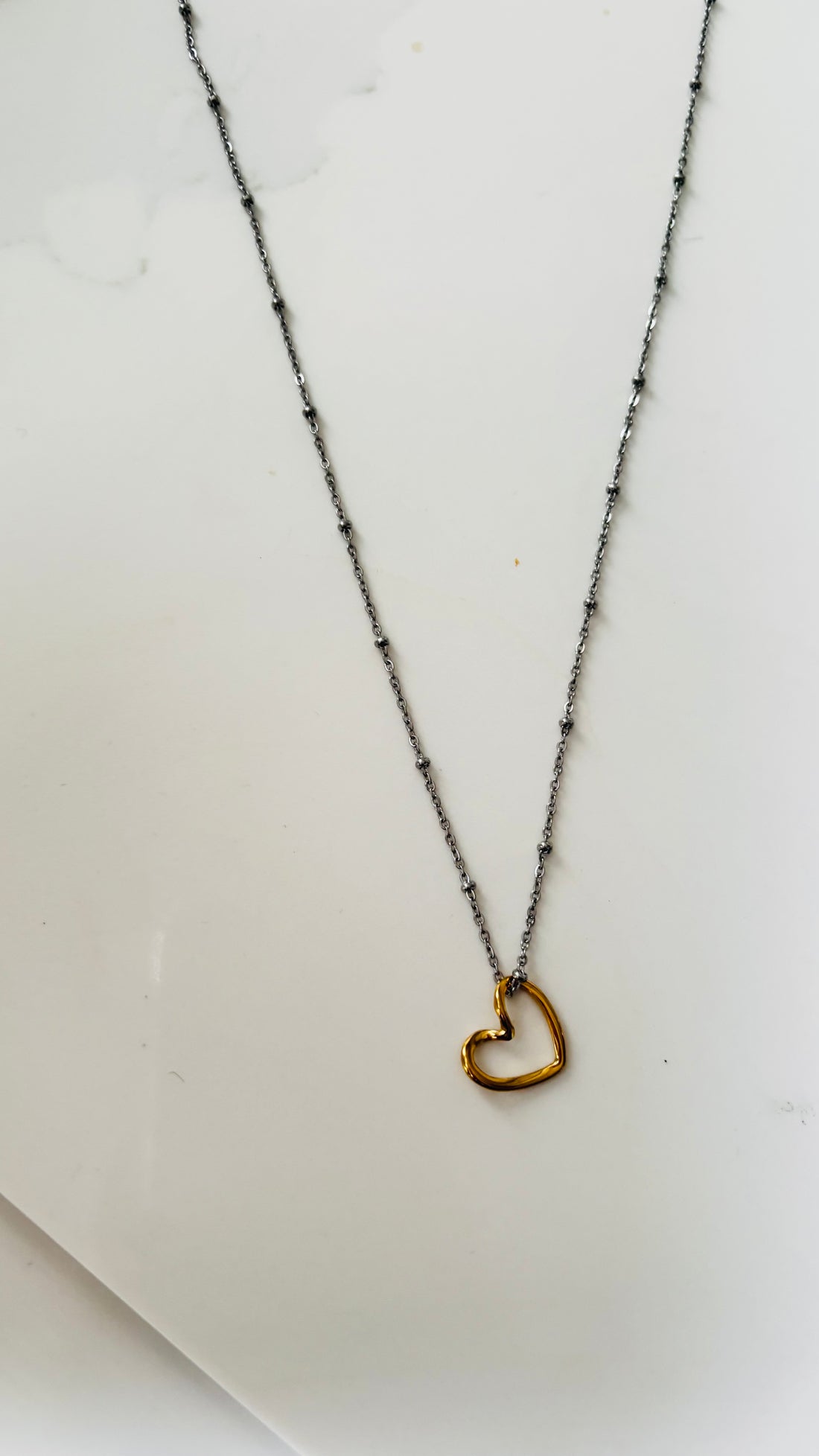Silver Open Heart Necklace