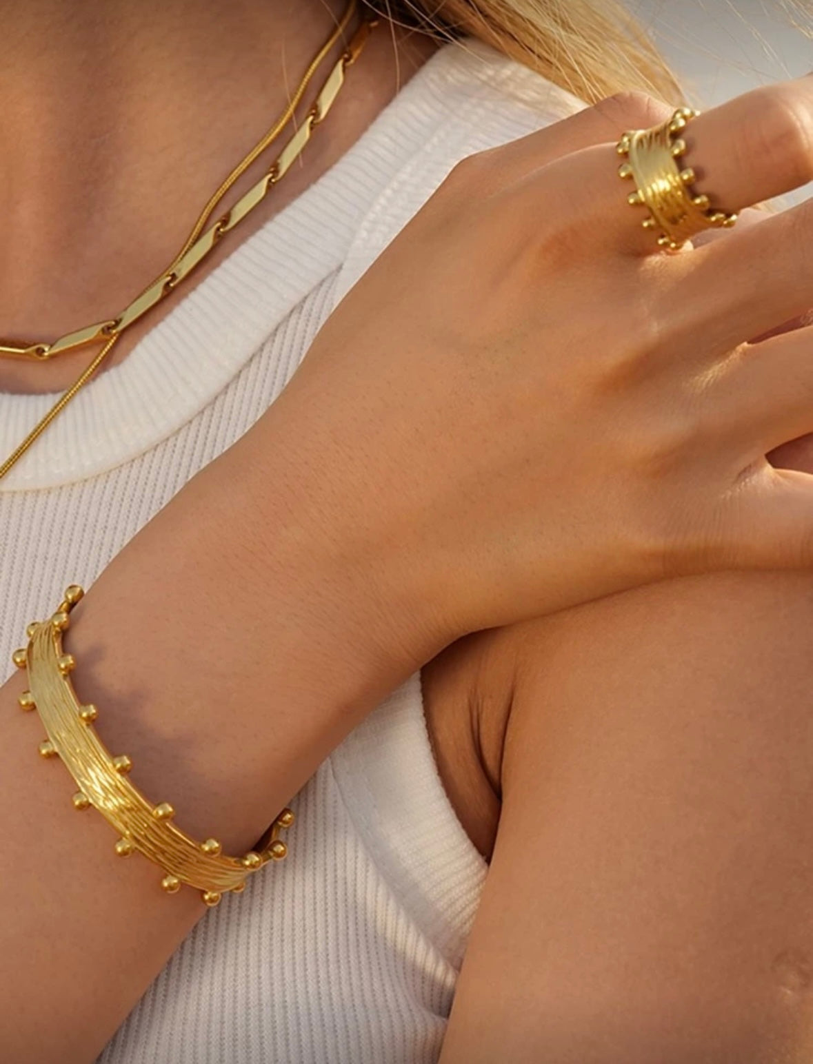 Bold Gold Sphere Ring