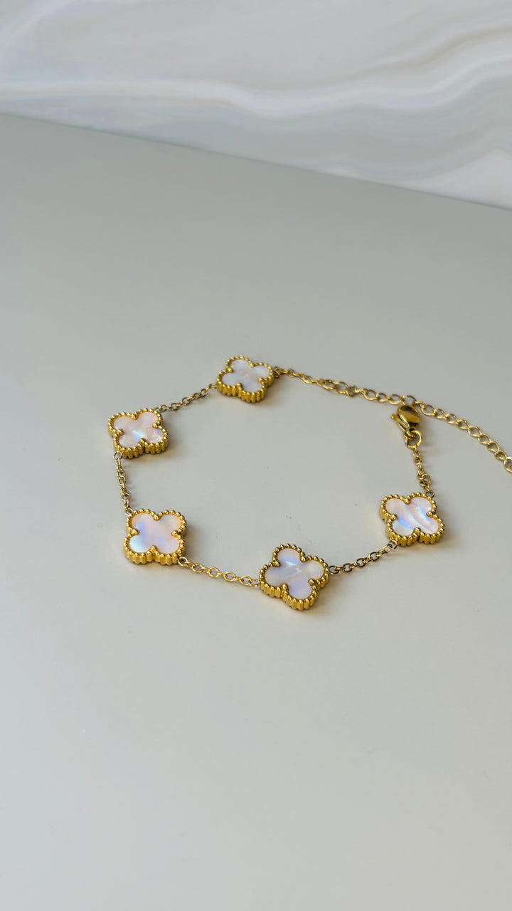 Lucky in Luxury The Mother of Pearl Clover Bracelet ✨