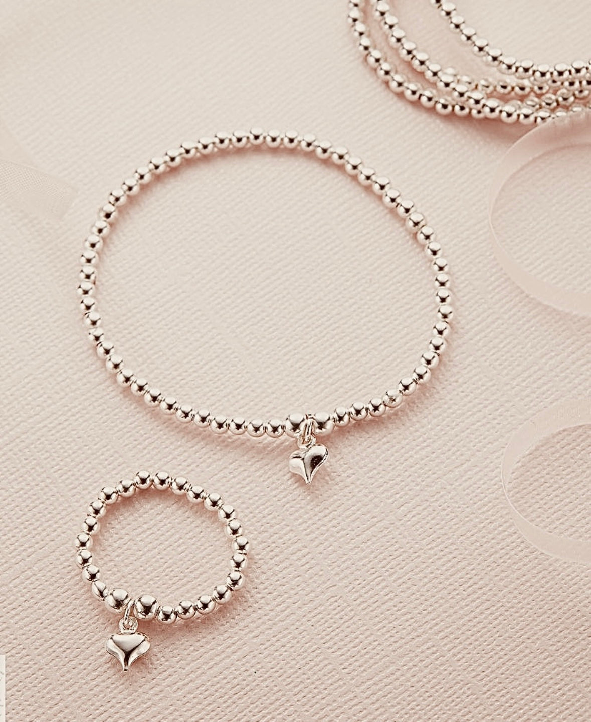 Sterling Silver Stretch Beaded Bracelet