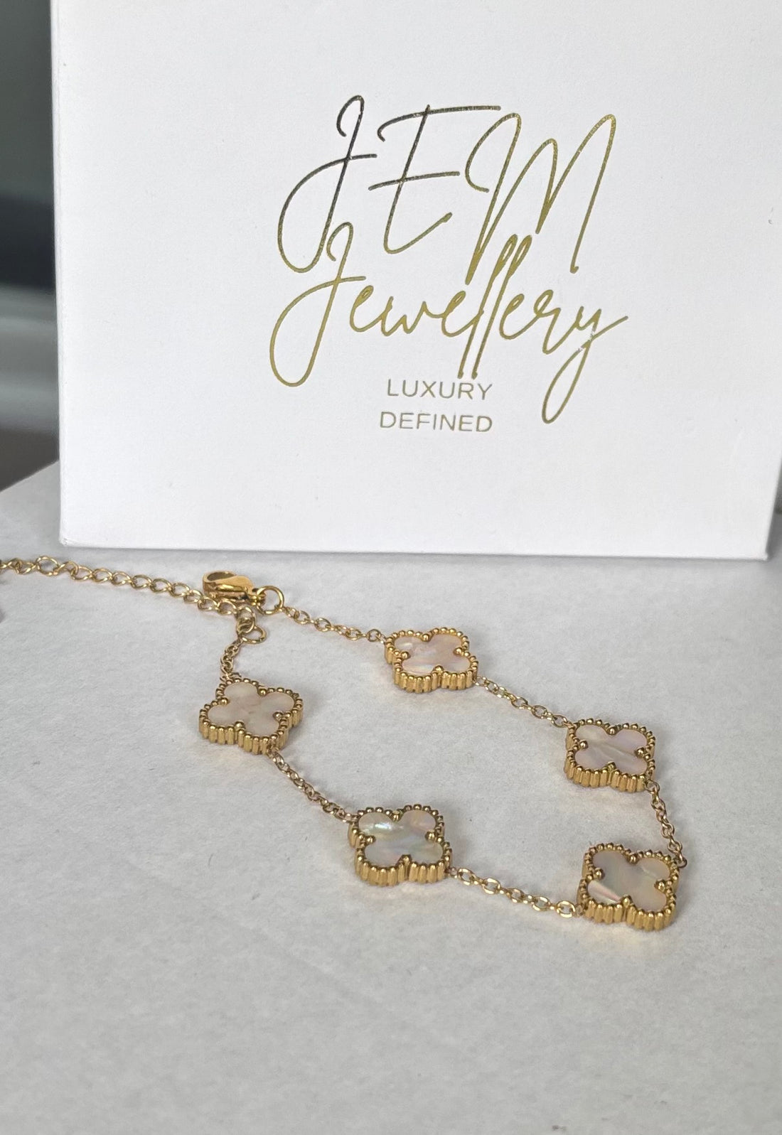 Lucky in Luxury The Mother of Pearl Clover Bracelet ✨