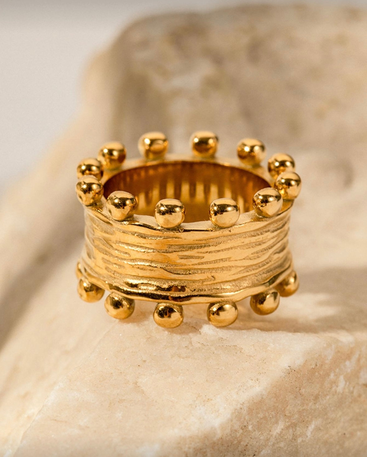 Bold Gold Sphere Ring