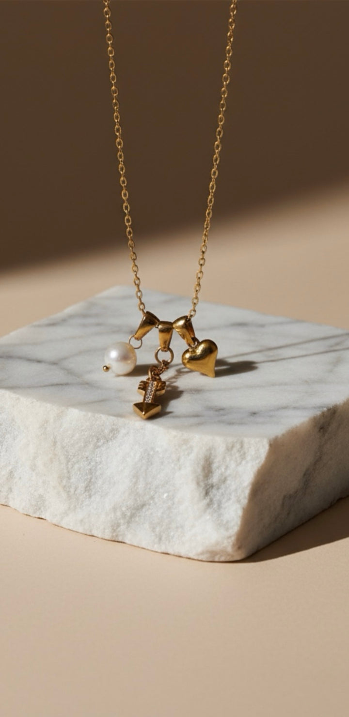 My World In one Gold Necklace