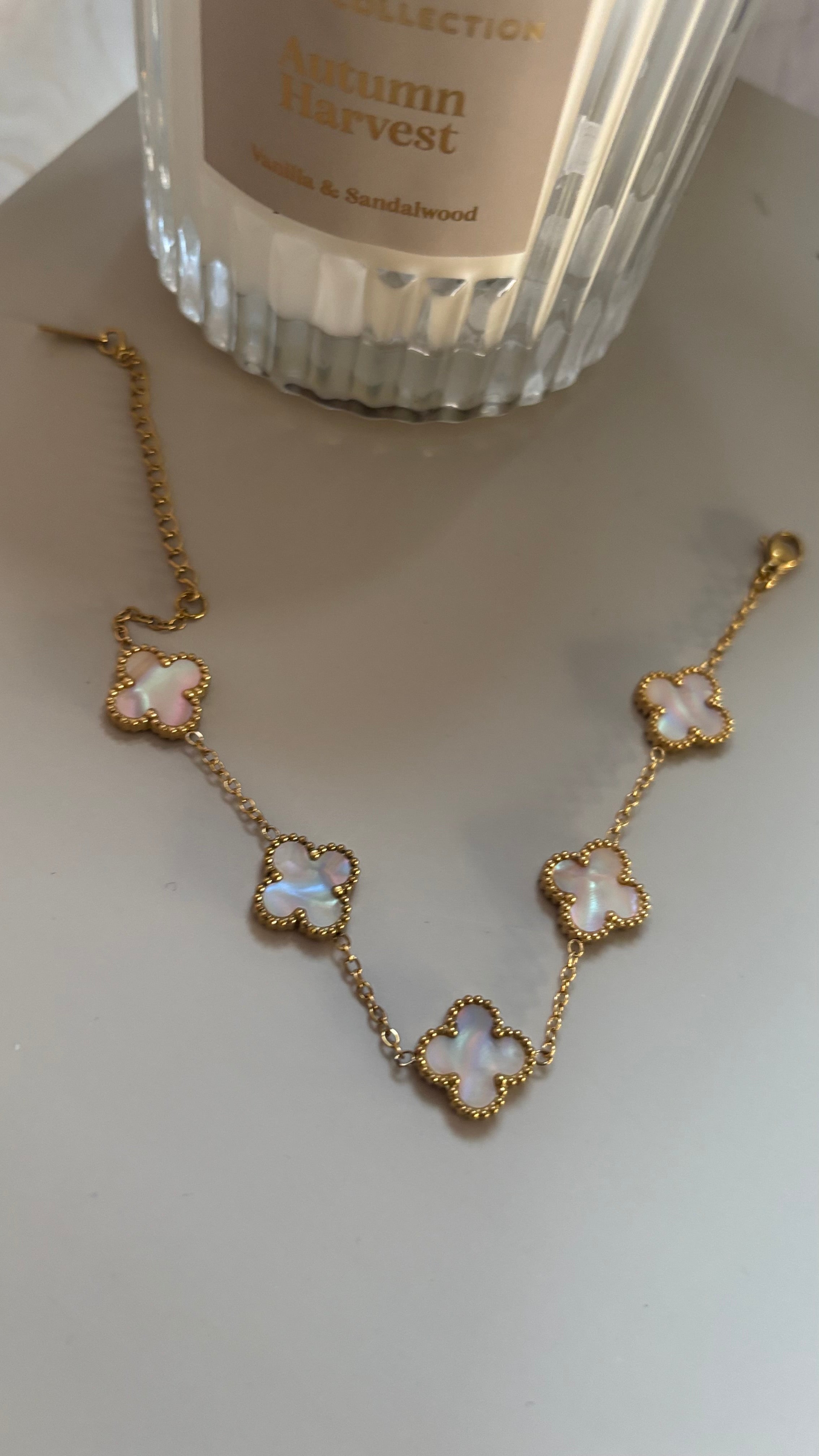 Lucky in Luxury The Mother of Pearl Clover Bracelet ✨