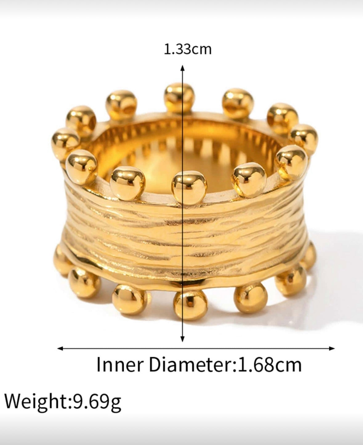 Bold Gold Sphere Ring