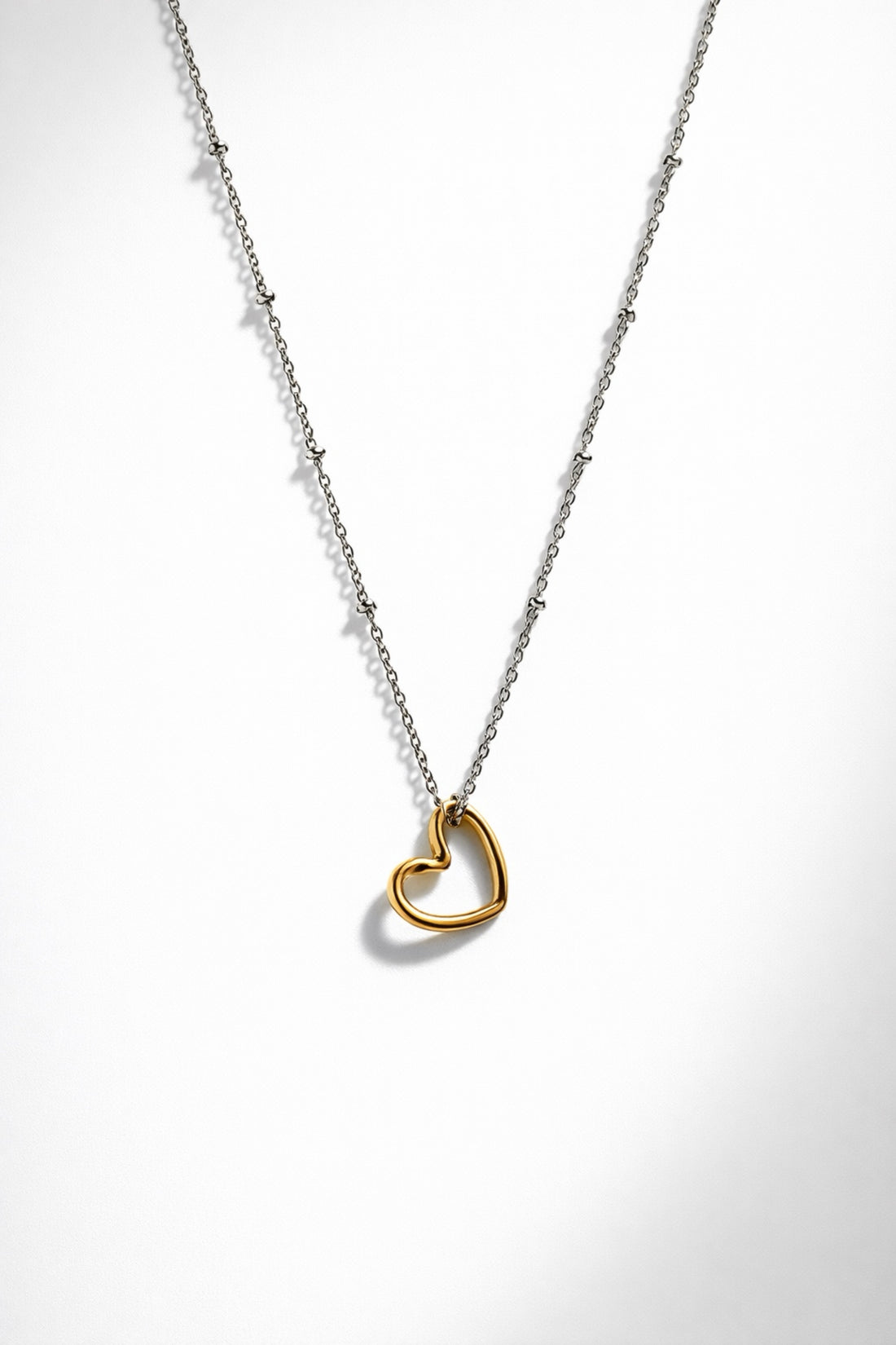 Silver Open Heart Necklace