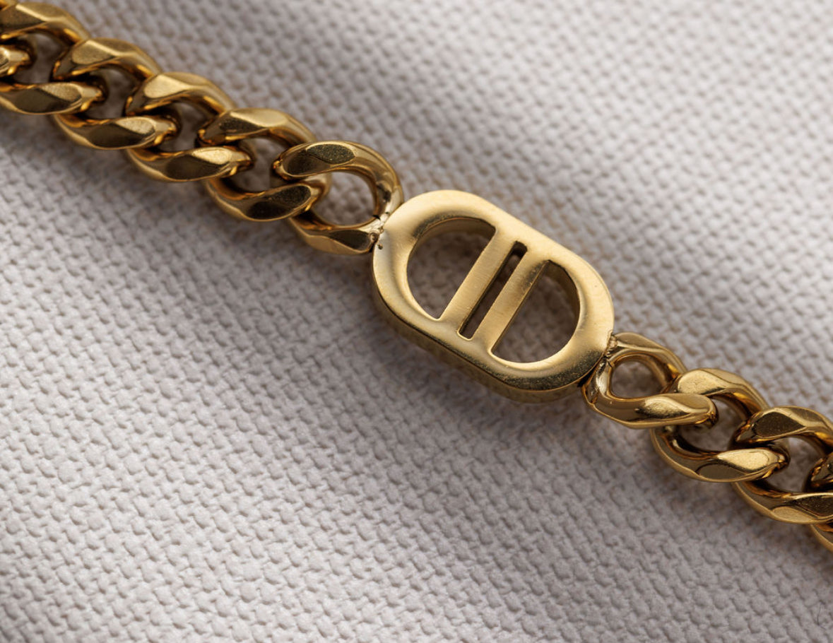 Gold Geometric Curb Chain Bracelet
