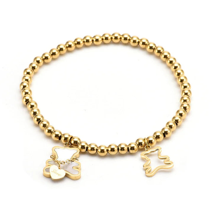 Gold JEMMY Bear Charm Bracelet