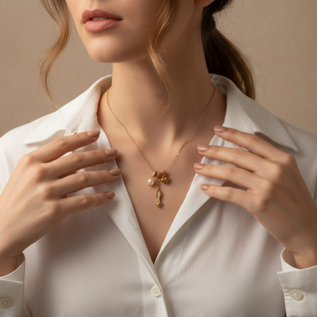 My World In one Gold Necklace