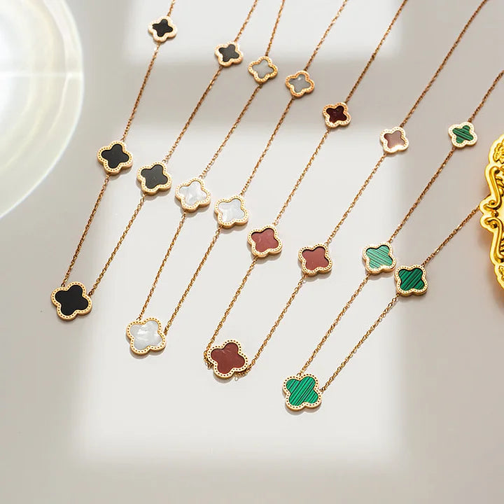JEM Black Clover Shell Necklace – 18K Gold Plated Stainless Steel 316 I
