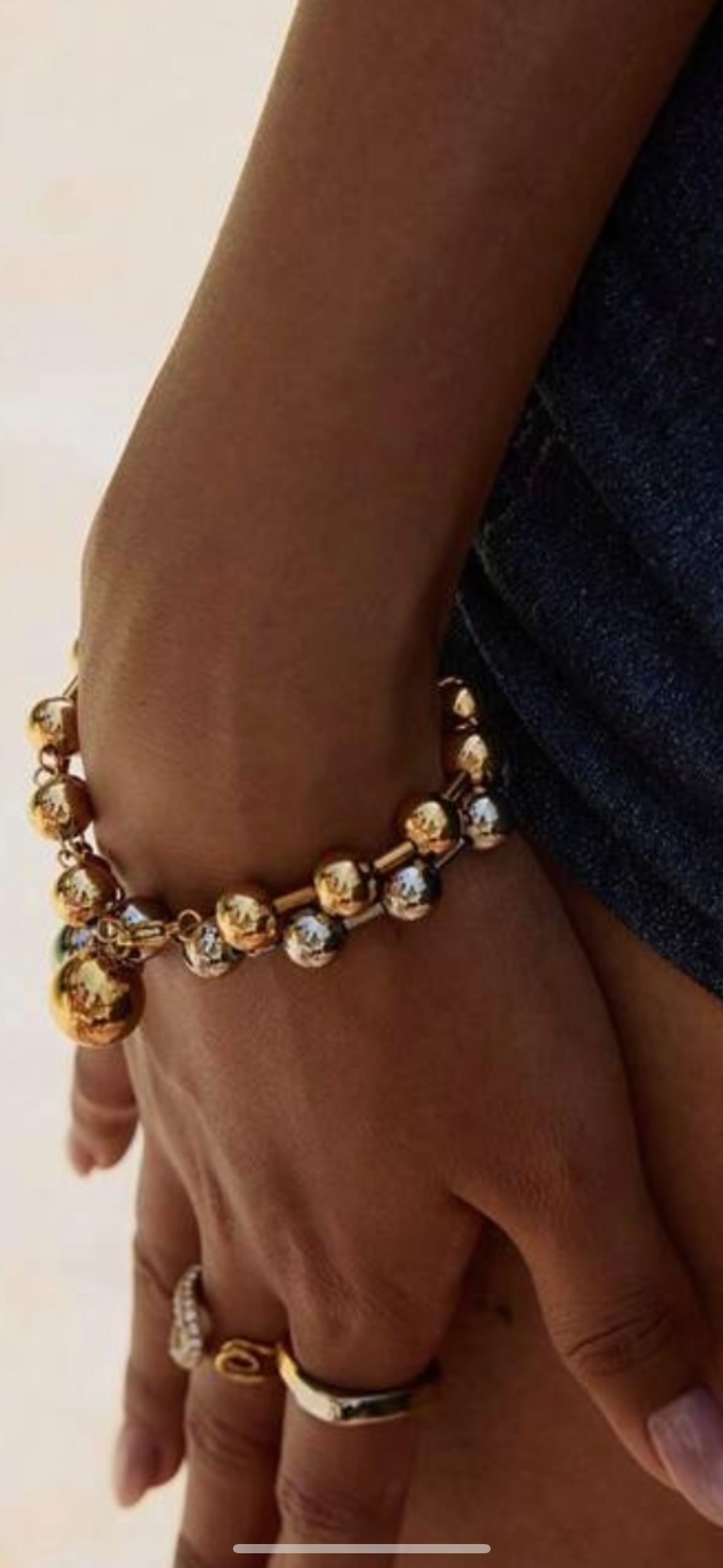 Gold Meets Silver Beaded Bracelet