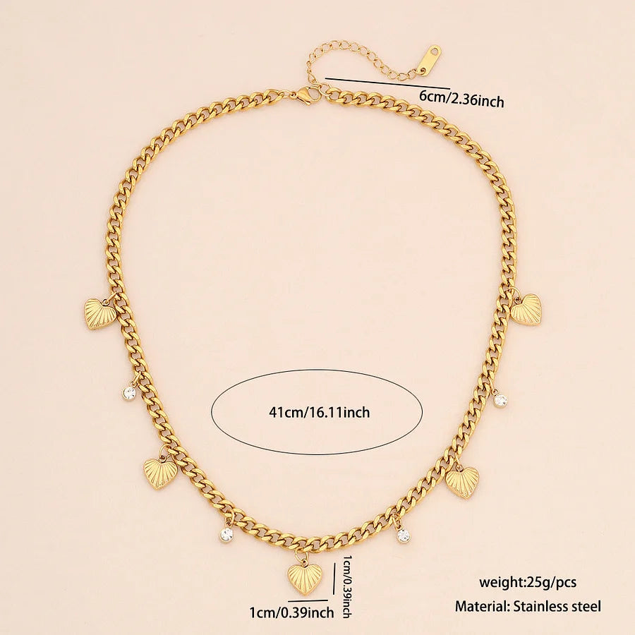 Gold Heart Charm Necklace