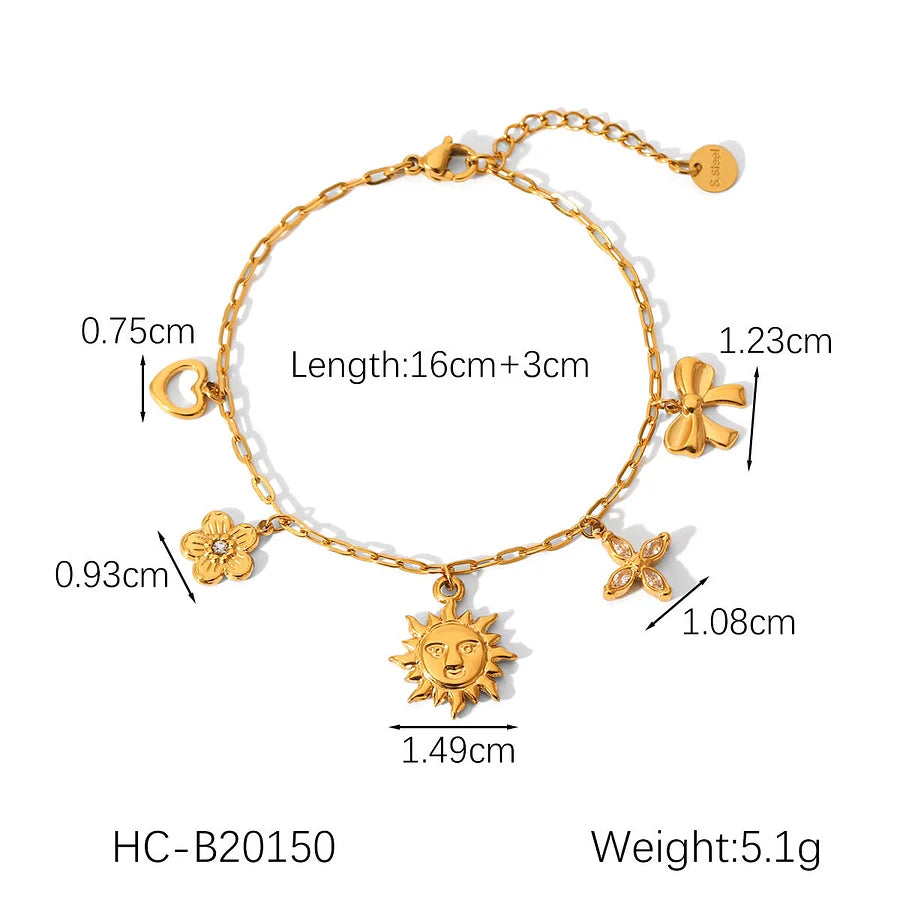 Customised Beautiful Gold Charm Bracelet