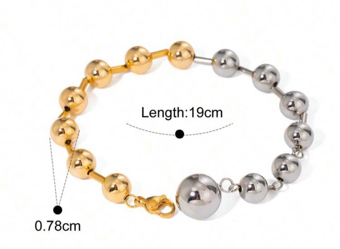 Gold Meets Silver Beaded Bracelet