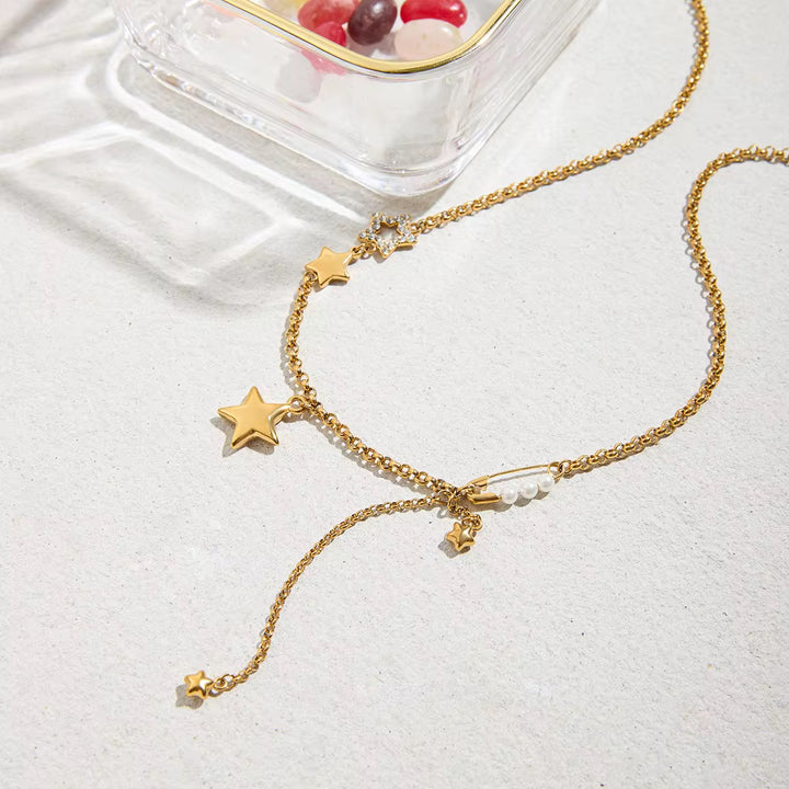 Star Drop Chain Necklace