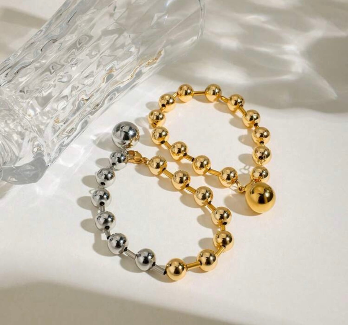 Gold Meets Silver Beaded Bracelet