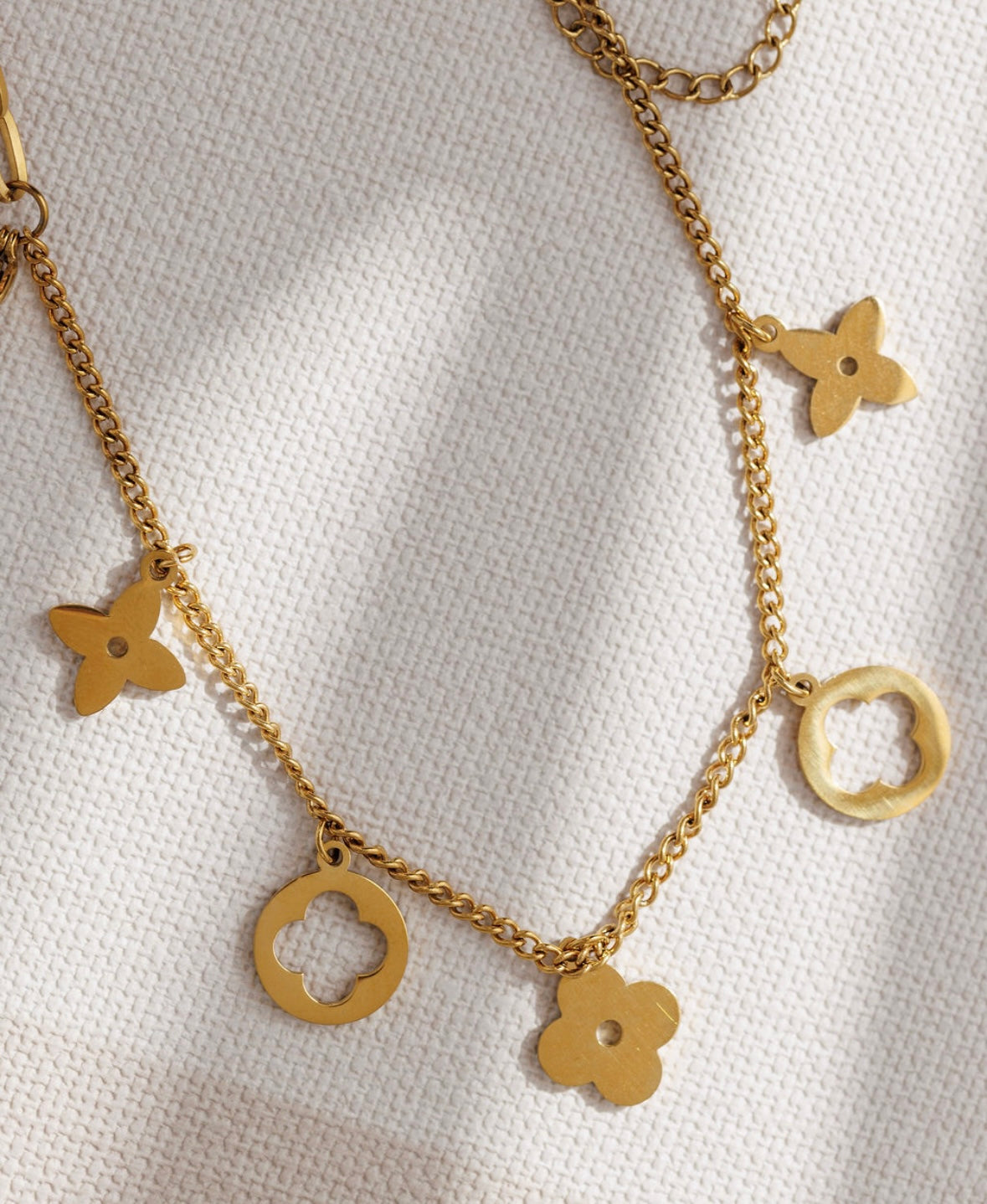 Gold Flower Charm Bracelet