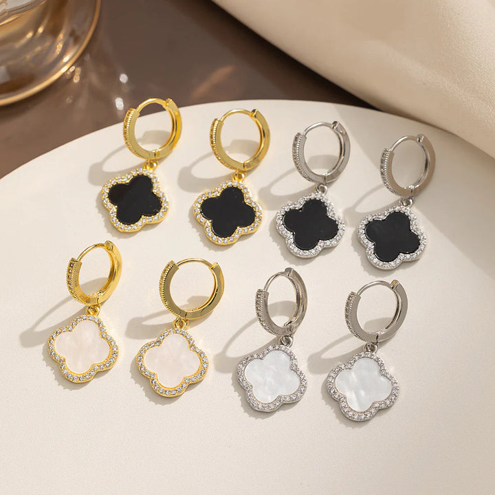 Clover Drop Earrings – Triple-Plated Gold