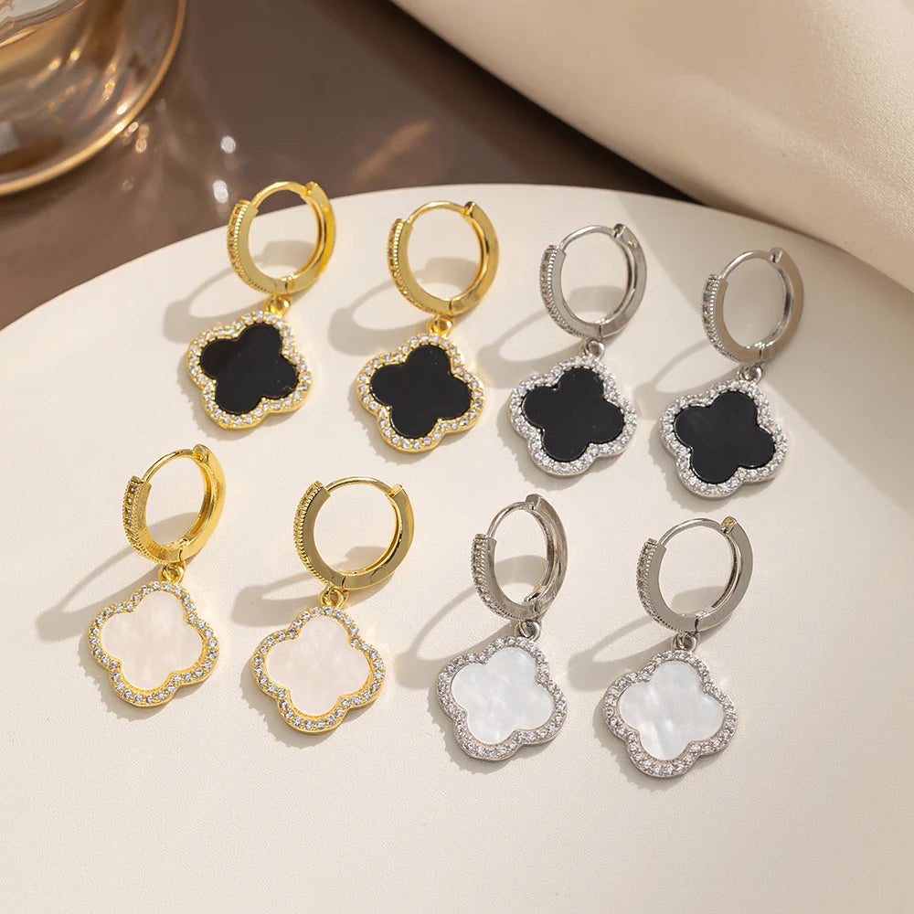 Clover Drop Earrings – Triple-Plated Gold &