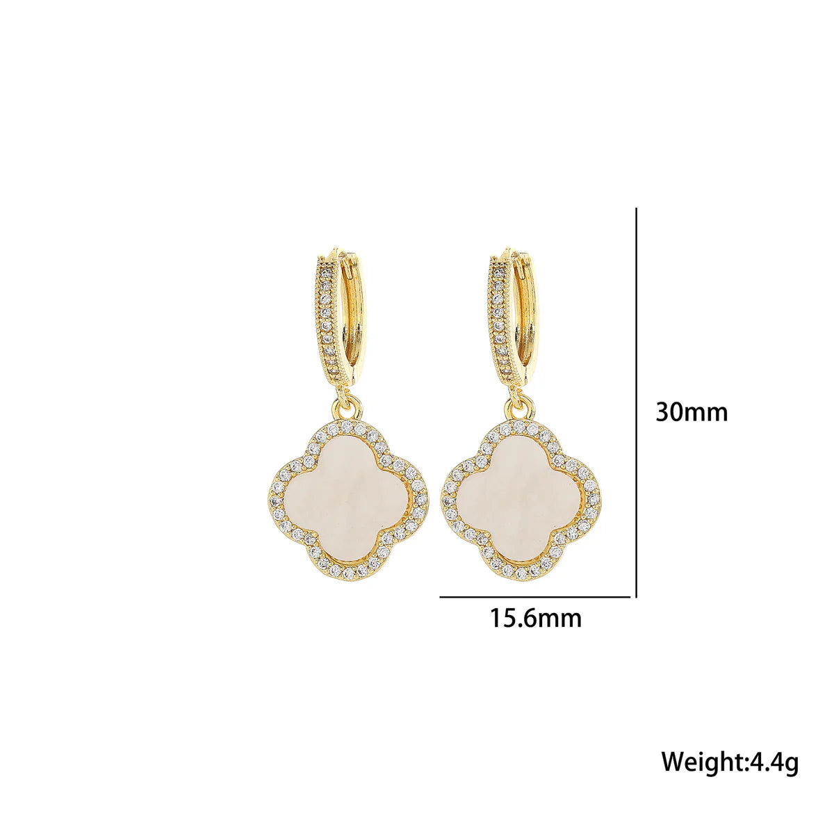 Clover Drop Earrings – Triple-Plated Gold &