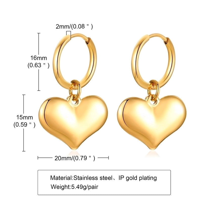 Drop Heart Gold Earrings