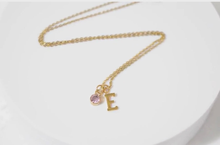 Initial And Birthstone Necklaces