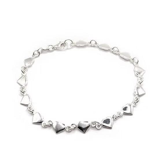 Sterling Silver JEM Heart Link Bracelet
