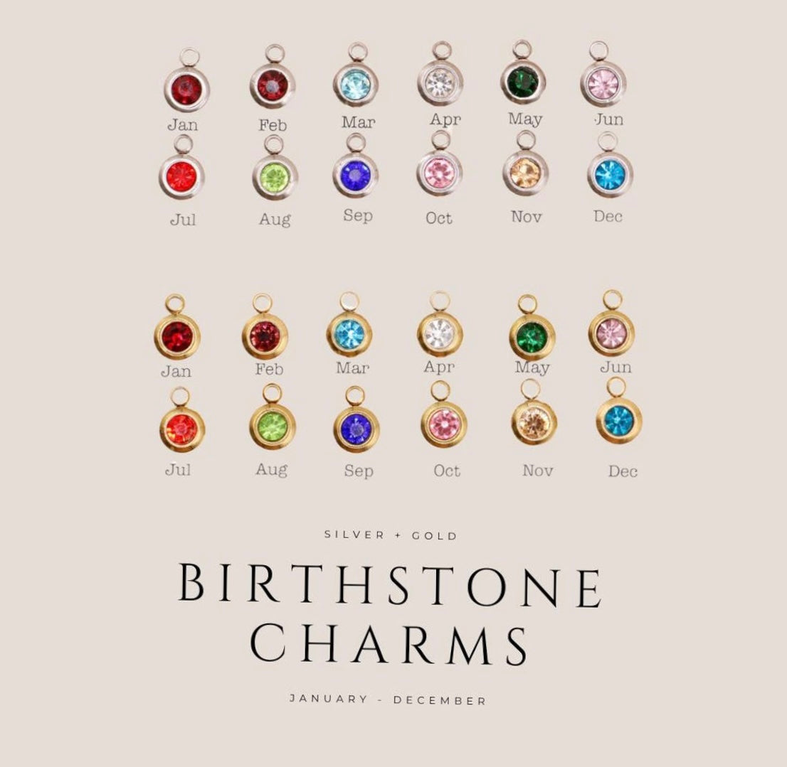 Birthstone mini charms